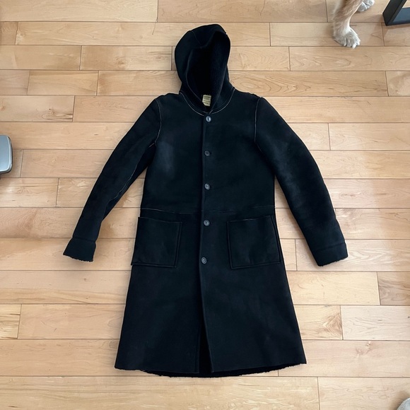 A.P.C. shearling Hooded Coat - Picture 1 of 5